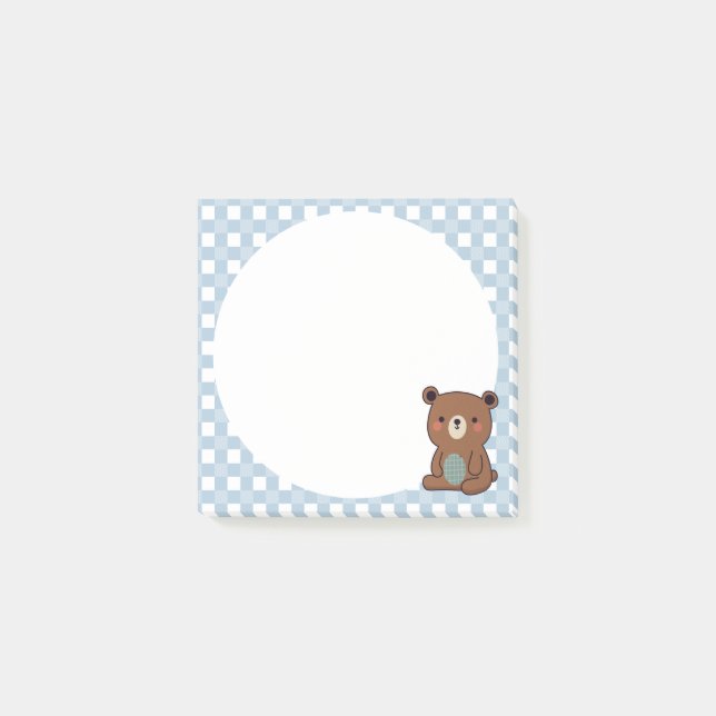 Cute Lycklig Brown Nalle Post-it Block (Framsida)