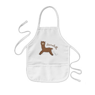 Cute lycklig brunalaca-tecknad barnförkläde