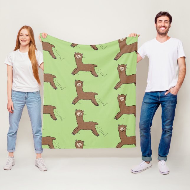 Cute lycklig brunalaca-tecknad fleecefilt (På plats)