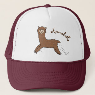 Cute lycklig brunalaca-tecknad keps