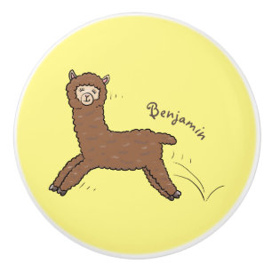 Cute lycklig brunalaca-tecknad knopp