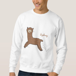 Cute lycklig brunalaca-tecknad lång ärmad tröja