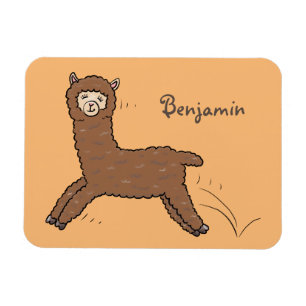 Cute lycklig brunalaca-tecknad magnet