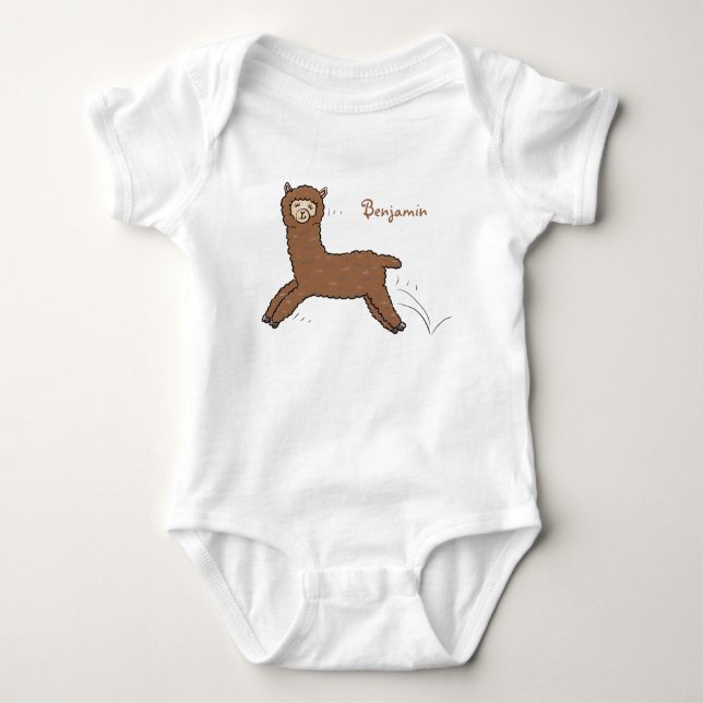 Cute lycklig brunalaca-tecknad t shirt (Framsida)