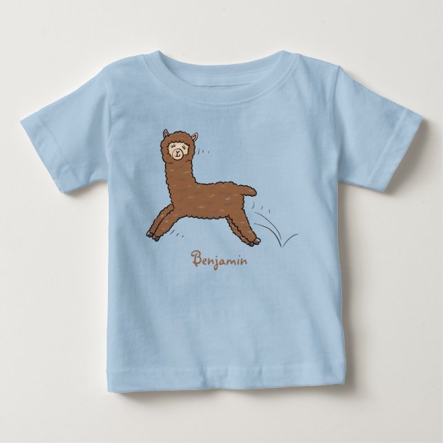 Cute lycklig brunalaca-tecknad t shirt (Framsida)
