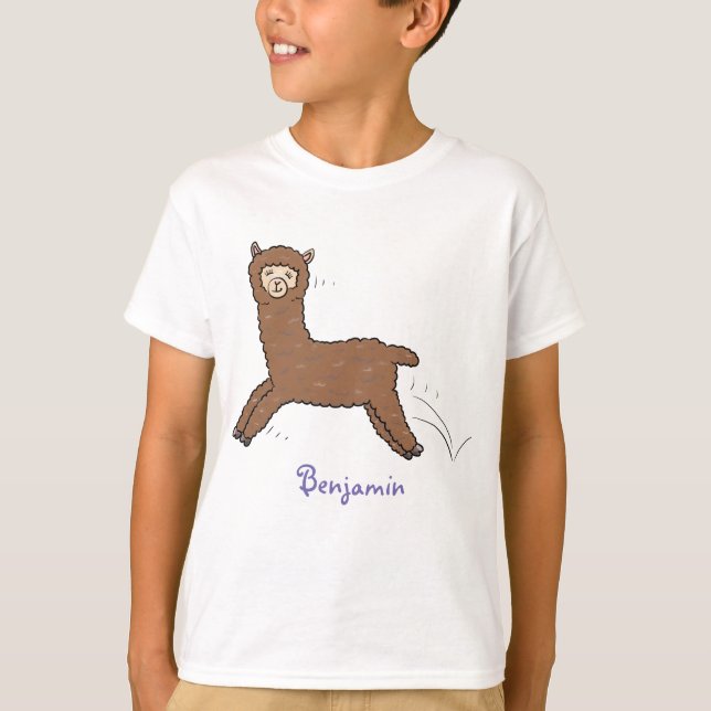 Cute lycklig brunalaca-tecknad t shirt (Framsida)