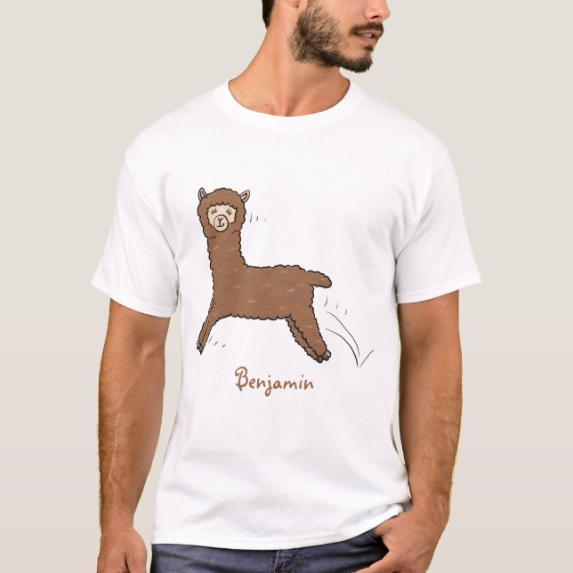 Cute lycklig brunalaca-tecknad t shirt (Framsida)