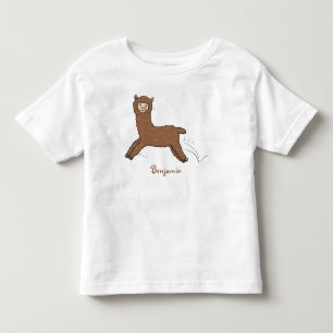 Cute lycklig brunalaca-tecknad t shirt