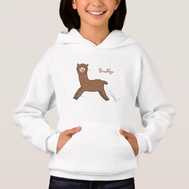 Cute lycklig brunalaca-tecknad t shirt (Framsida)