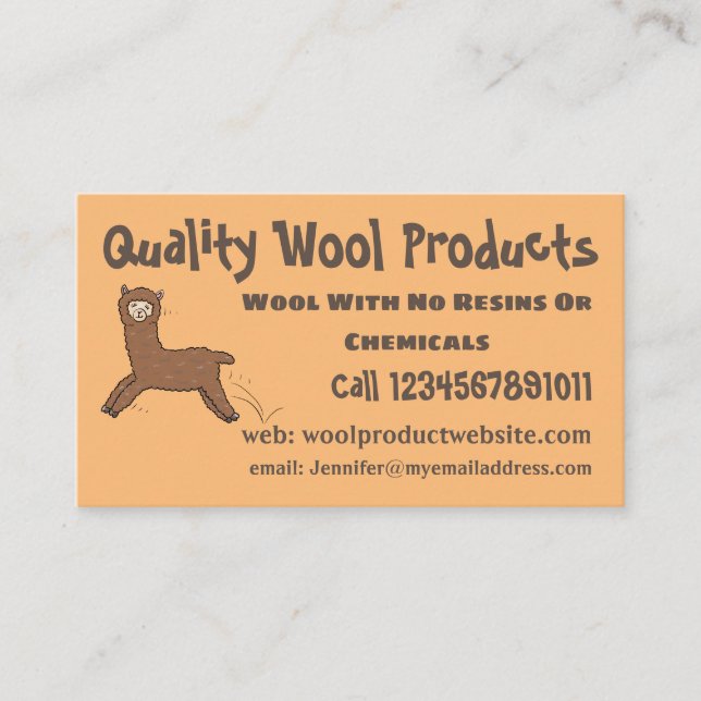 Cute lycklig brunalaca-tecknad visitkort (Framsida)