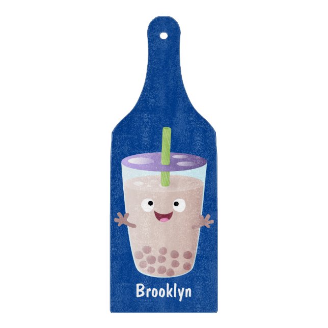 Cute lycklig bubble tea boba tecknade figurer (Framsidan)
