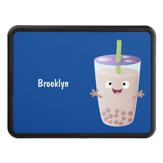 Cute lycklig bubble tea boba tecknade figurer dragkroksskydd (Framsidan)