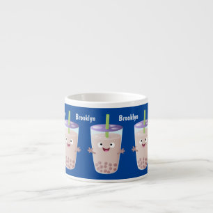 Cute lycklig bubble tea boba tecknade figurer espressomugg
