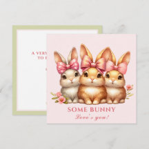 Cute Lycklig Bunny Girl Watercolor Påsk Card