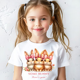 Cute Lycklig Bunny Kids Girl Watercolor Påsk T Shirt