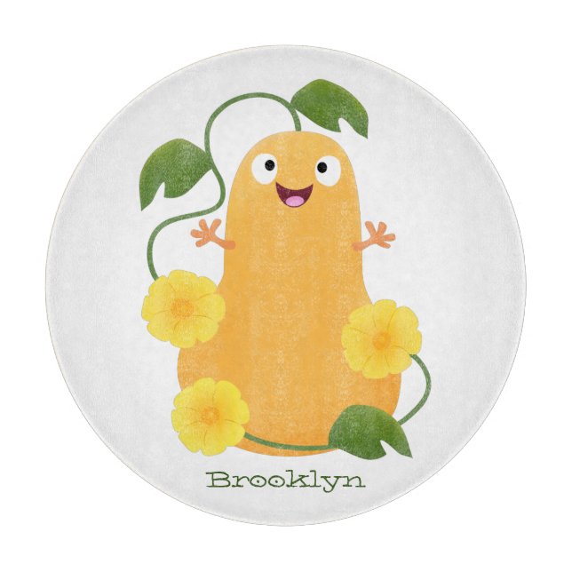 Cute lycklig butternut-pumpa, tecknad (Framsidan)