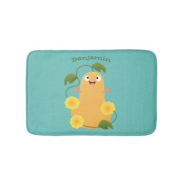 Cute lycklig butternut-pumpa, tecknad badrumsmatta (Framsidan)