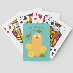 Cute lycklig butternut-pumpa, tecknad casinokort