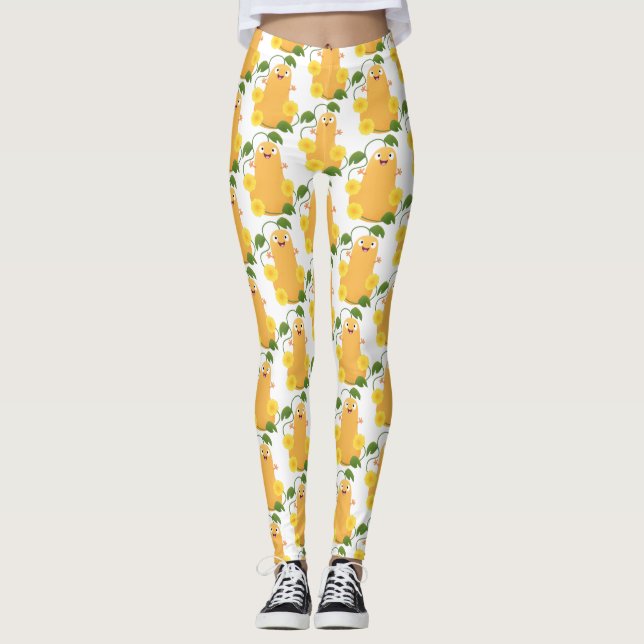 Cute lycklig butternut-pumpa, tecknad leggings (Framsida)