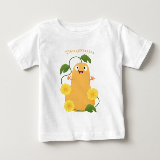 Cute lycklig butternut-pumpa, tecknad t shirt (Framsida)