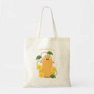Cute lycklig butternut-pumpa, tecknad tygkasse