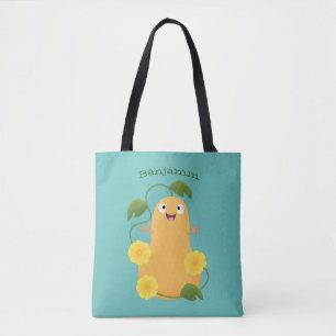 Cute lycklig butternut-pumpa, tecknad tygkasse