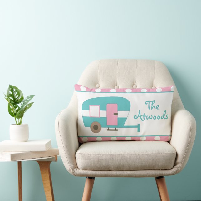 Cute Lycklig Camper Personlig Dekorativ kudde (Stol)