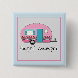 Cute Lycklig Camper Rosa RV Knapp