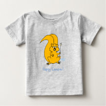 Cute Lycklig Camper Squirrel Summer Baby T-Shirt