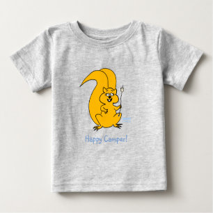 Cute Lycklig Camper Squirrel Summer Baby T-Shirt