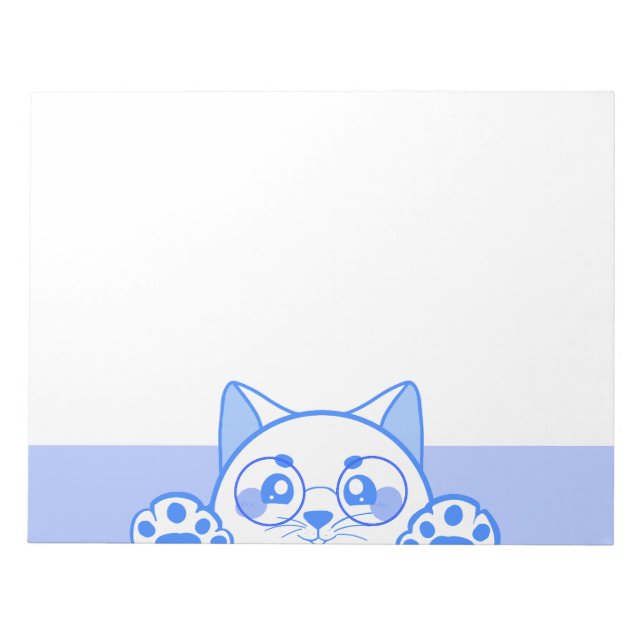 Cute Lycklig, Cat, med runda glas Anteckningsblock (Framsida)