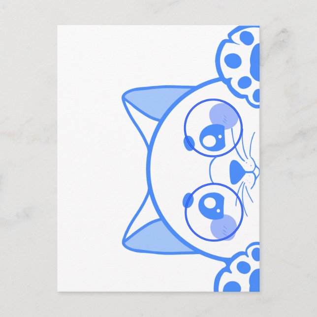 Cute Lycklig, Cat, med runda glas Vykort (Framsida)