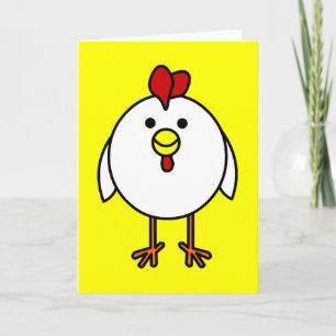 Cute Lycklig Chicken Kort