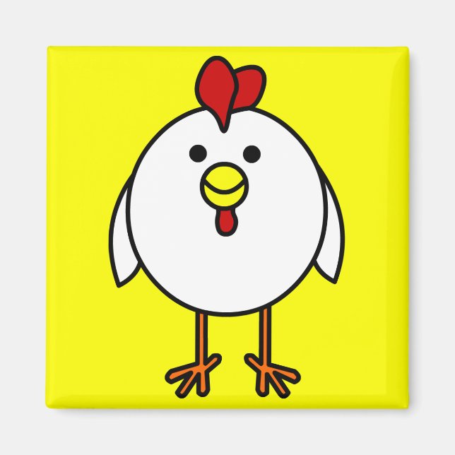Cute Lycklig Chicken Magnet (Framsidan)