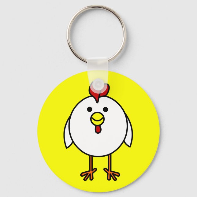 Cute Lycklig Chicken Nyckelring (Framsida)
