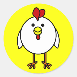 Cute Lycklig Chicken Runt Klistermärke