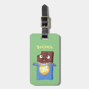 Cute lycklig chokladkandy pub tecknade figurer bagagebricka