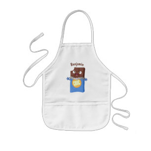 Cute lycklig chokladkandy pub tecknade figurer barnförkläde