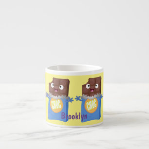Cute lycklig chokladkandy pub tecknade figurer espressomugg