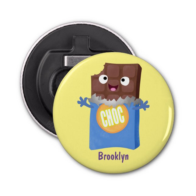 Cute lycklig chokladkandy pub tecknade figurer flasköppnare (Framsidan)