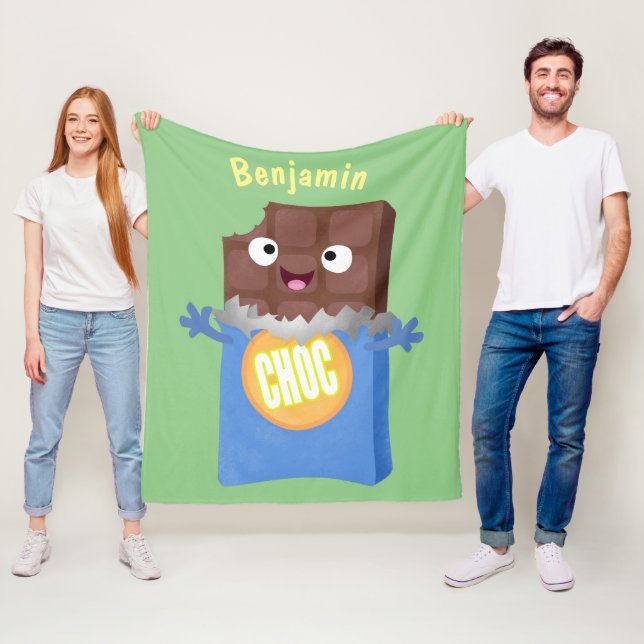 Cute lycklig chokladkandy pub tecknade figurer fleecefilt (På plats)