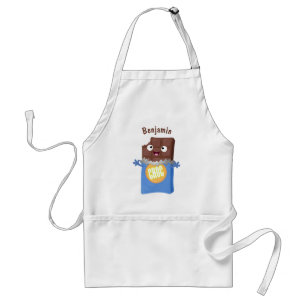 Cute lycklig chokladkandy pub tecknade figurer förkläde