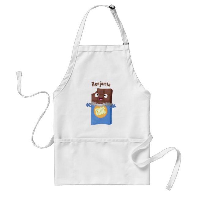 Cute lycklig chokladkandy pub tecknade figurer förkläde (Framsidan)