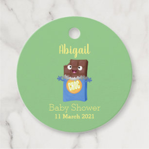 Cute lycklig chokladkandy pub tecknade figurer gåvor etiketter