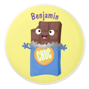 Cute lycklig chokladkandy pub tecknade figurer knopp