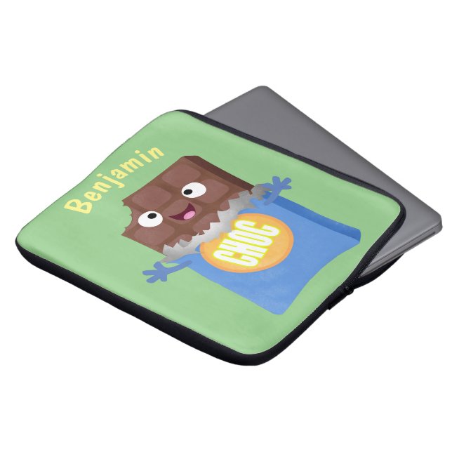 Cute lycklig chokladkandy pub tecknade figurer laptop fodral (Framsida topp)