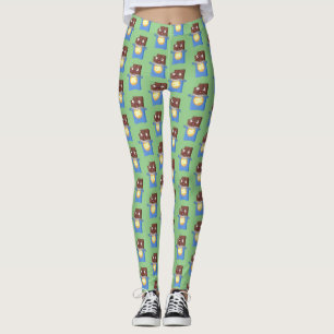 Cute lycklig chokladkandy pub tecknade figurer leggings
