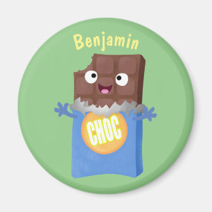 Cute lycklig chokladkandy pub tecknade figurer magnet