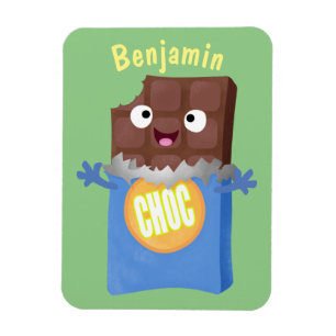 Cute lycklig chokladkandy pub tecknade figurer magnet