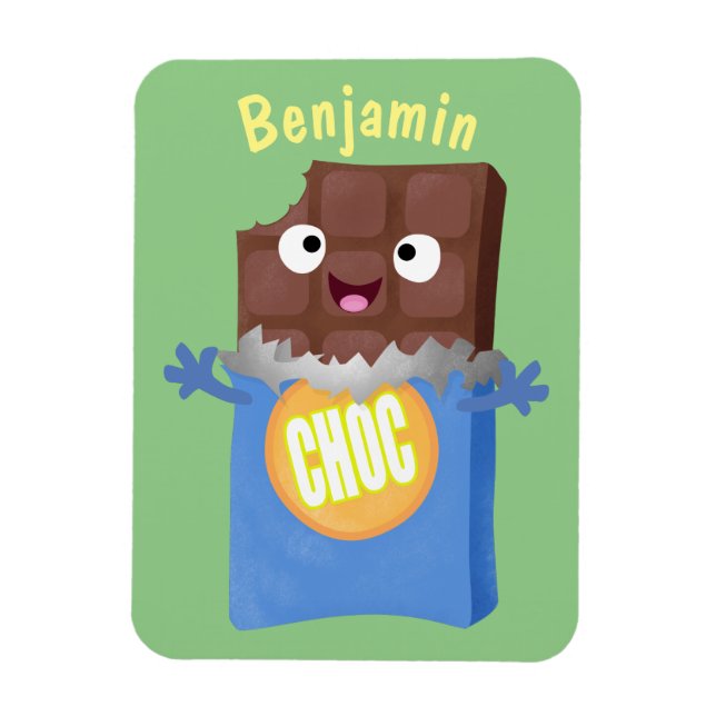 Cute lycklig chokladkandy pub tecknade figurer magnet (Vertikal)